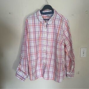 Caribbean Joe & Company  women’s button down pink/yellow/purple size 2x